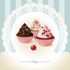 Vintage Cupcake Background N3