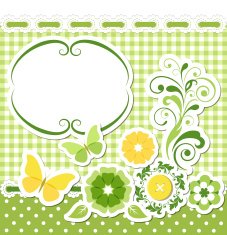 Floral scrapbook green set