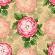 Vinage artistic seamless pattern with watercolor flowers