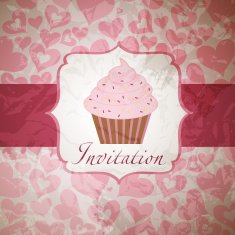 cupcake invitation background Vector illustration N2