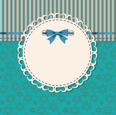 vintage frame with bow vector illustration N29