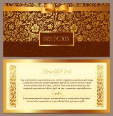 Set of vector vintage luxury horizontal invitation
