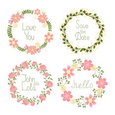 Floral frame wreaths for wedding invitations N2
