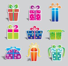 Set of colorful vector gift boxes N2