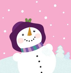 It's snowing - Winter snowman lady
