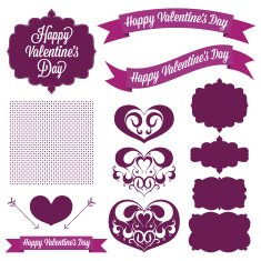 Vintage elements Valentine's day