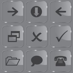 Set of shiny glass web buttons vector illustration