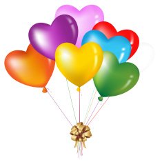 Bunch Of Colorful Heart Shape Balloons