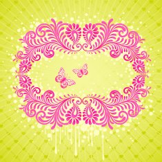 Floral frame and butterflies