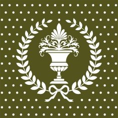 Antique flower vase in a laurel wreath pattern