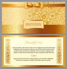 Set of vector vintage luxury horizontal invitation N2