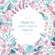 Gentle floral decor in vector N3