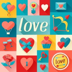 Valentine's and Wedding background in flat design style N6