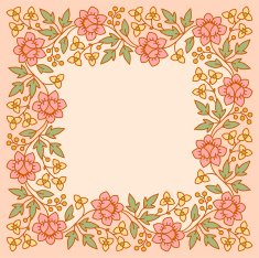 Square Frame Floral Pattern