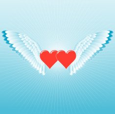 Two red heart vector