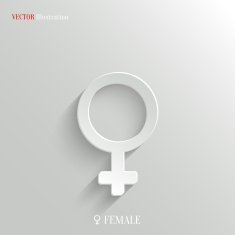 Female icon - vector white app button