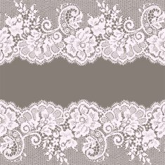 White Lace Greeting Card Gray Background