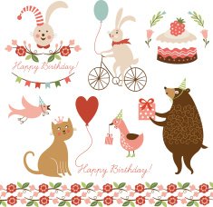 illustrations and graphic elements for greeting cards N3