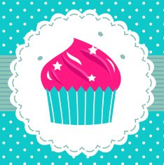 Retro party cupcake template
