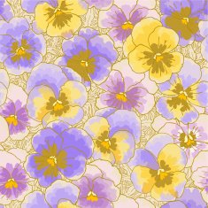 Seamless pattern with pansy