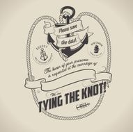 Vintage nautical themed wedding invitation with place for text N2