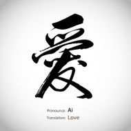 Chinese calligraphy Love