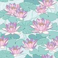 Lotus flowers in seamless pattern N11