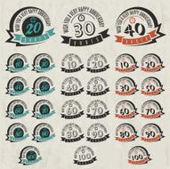 Vintage style anniversary sign collection N2