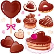 Sweet chocolate hearts
