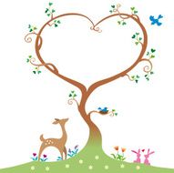 Abstract heart shaped tree