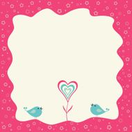Two birds in a retro frame