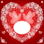 Heart Shape and Birds Lace Frame