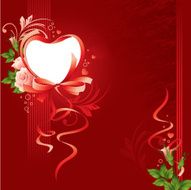 Grunge floral decorative pattern with roses and valentine heart
