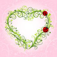 Ladybug Lover in Heart Shape Floral