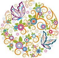 Butterfly Paradise in Circle Shape