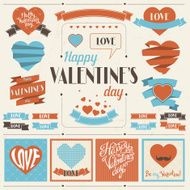 Collection of labels and ribbons in retro vintage style N2