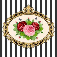 Vintage rose bouquet frame