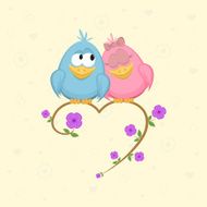 Love birds on the branch N7