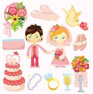 cartoon wedding element icon