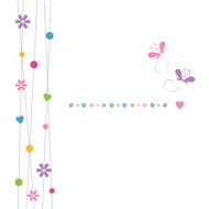 cute hearts flowers dots and butterflies greeting card N6