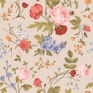 Seamless floral vector classic pattern