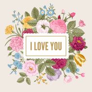 Vintage floral vector card N6