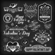Valentine&#039;s Day Label Set - Chalkboard