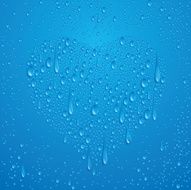 Water Droplets in Shape of Heart Vector