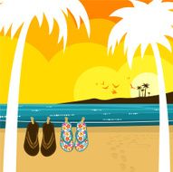 Love on the beach illustration vector