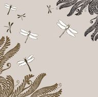 floral ornament with dragonflies N2