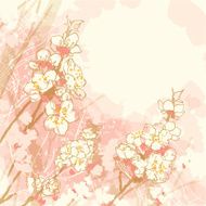 Romantic vector background with cherry blossom