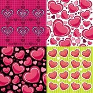 Vector seamless backgrounds with hearts N2