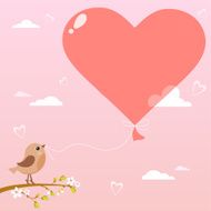 Bird with balloon