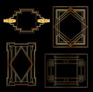 Art Deco Vintage Frames and Design Elements N15